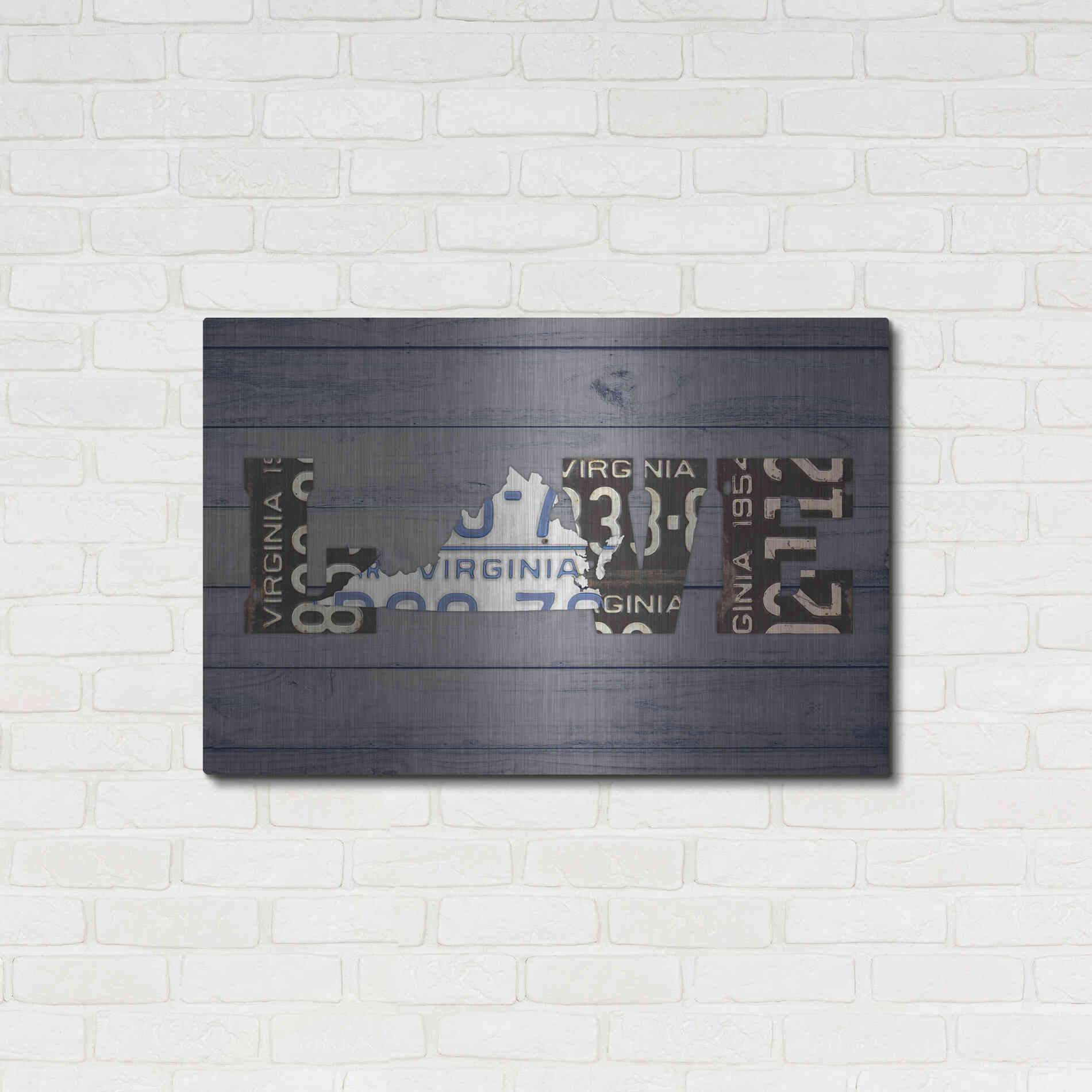 Luxe Metal Art 'VA State Love' by Design Turnpike, Metal Wall Art,36x24