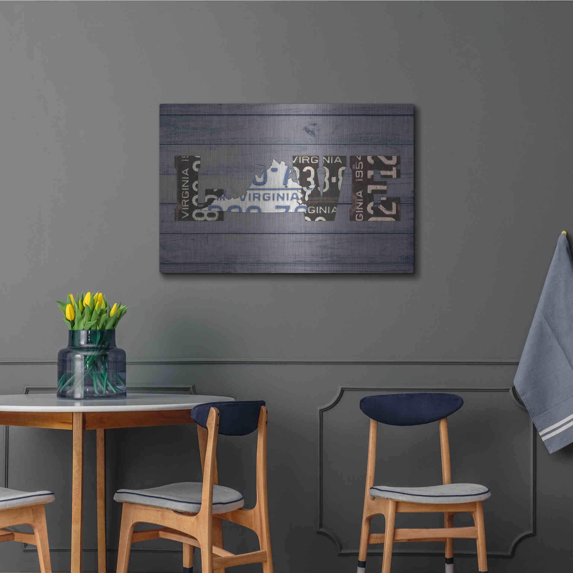 Luxe Metal Art 'VA State Love' by Design Turnpike, Metal Wall Art,36x24