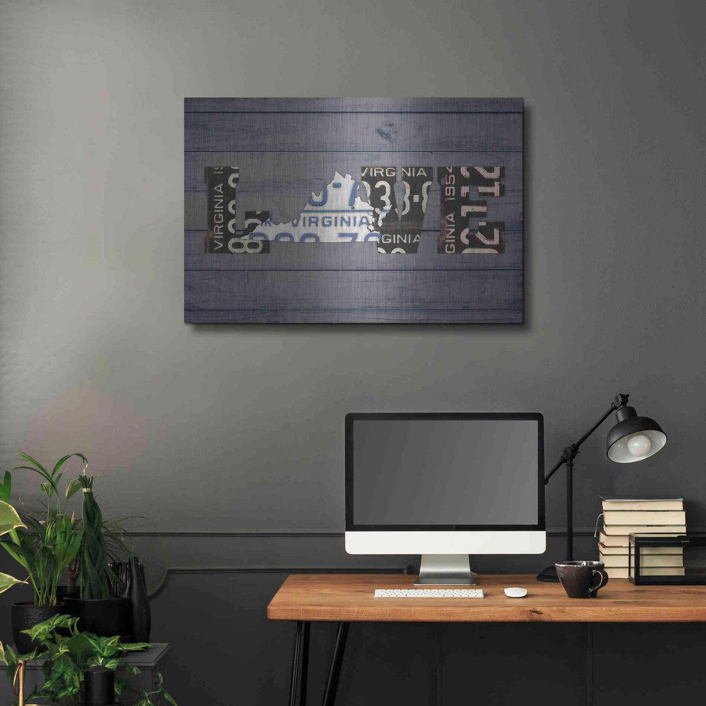 Luxe Metal Art 'VA State Love' by Design Turnpike, Metal Wall Art,36x24