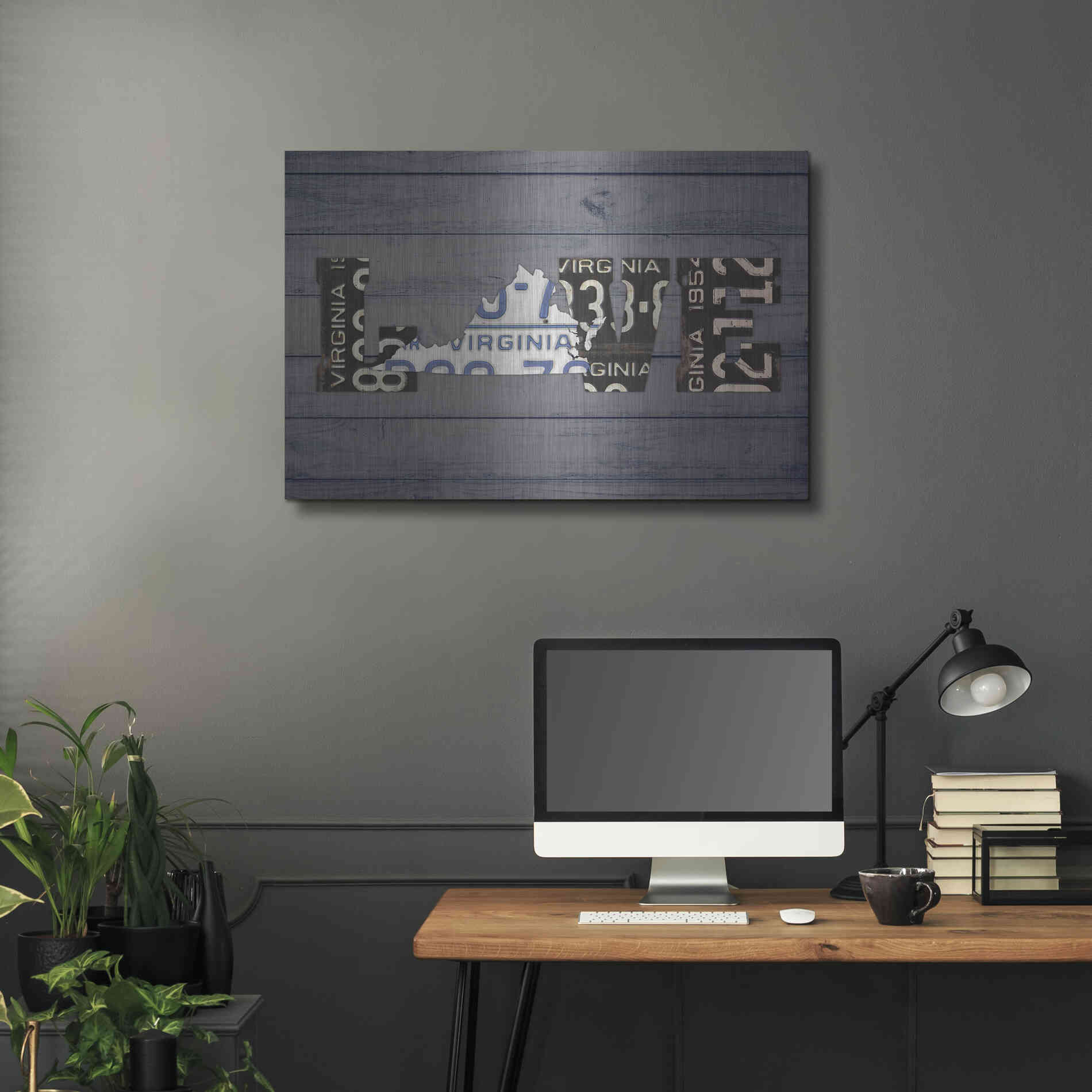 Luxe Metal Art 'VA State Love' by Design Turnpike, Metal Wall Art,36x24