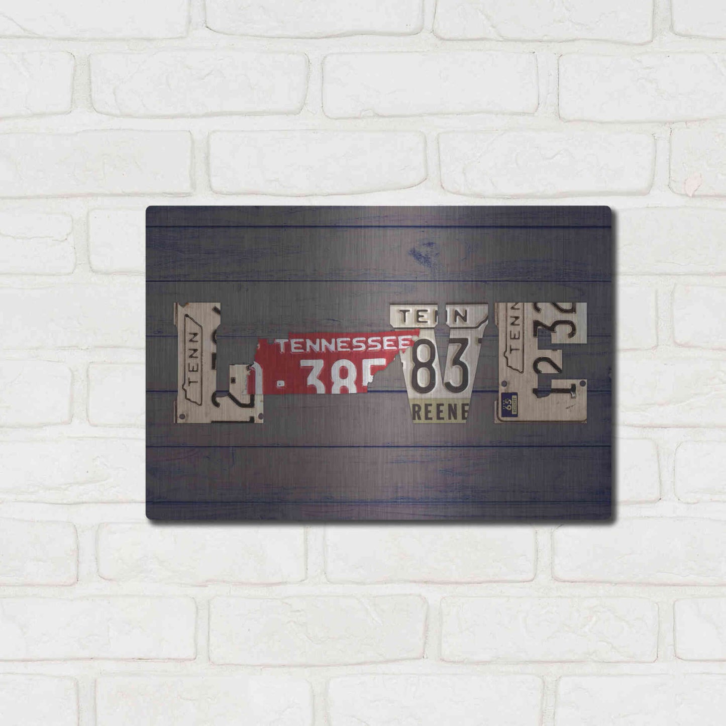 Luxe Metal Art 'TN State Love' by Design Turnpike, Metal Wall Art,16x12