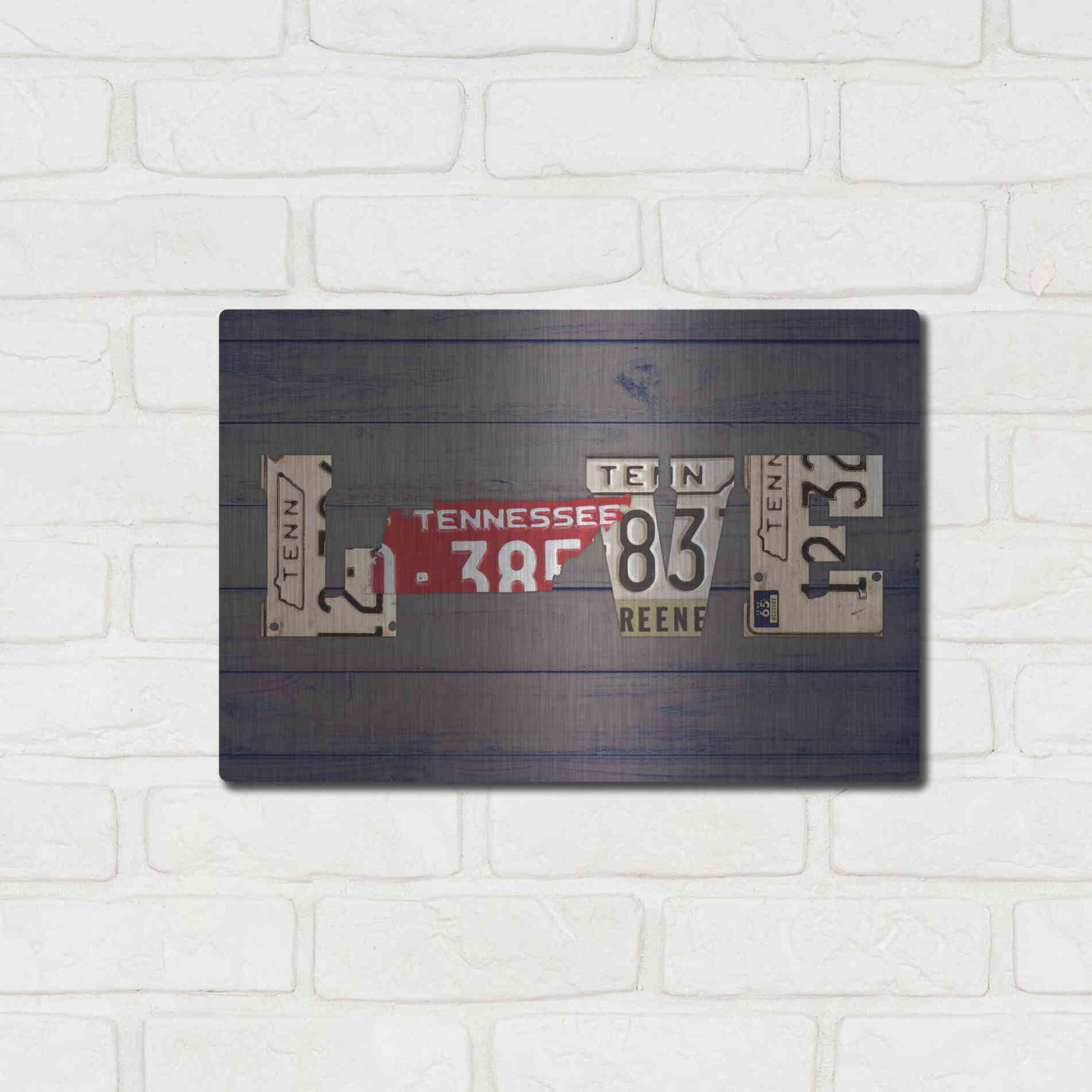 Luxe Metal Art 'TN State Love' by Design Turnpike, Metal Wall Art,16x12
