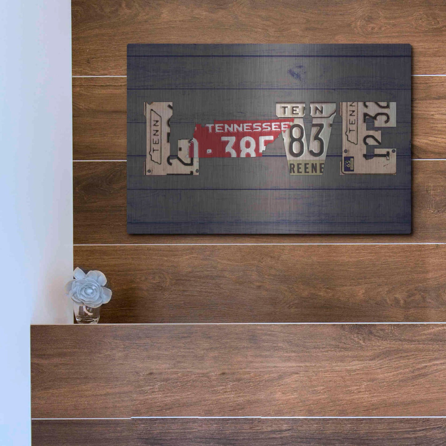 Luxe Metal Art 'TN State Love' by Design Turnpike, Metal Wall Art,16x12