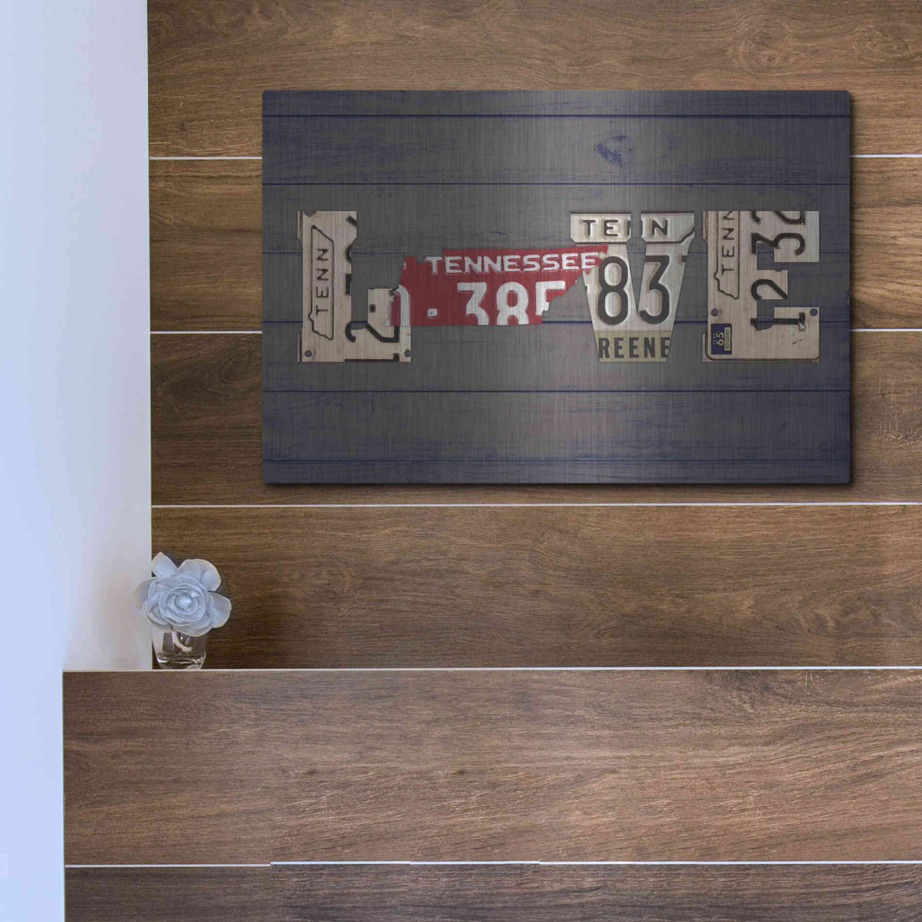 Luxe Metal Art 'TN State Love' by Design Turnpike, Metal Wall Art,16x12