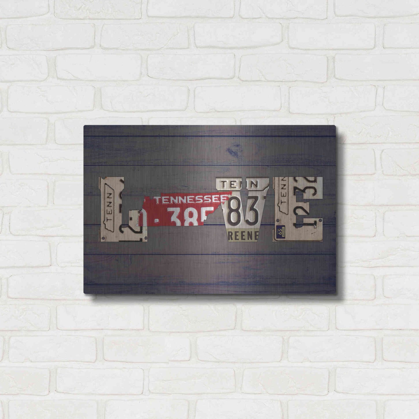 Luxe Metal Art 'TN State Love' by Design Turnpike, Metal Wall Art,24x16