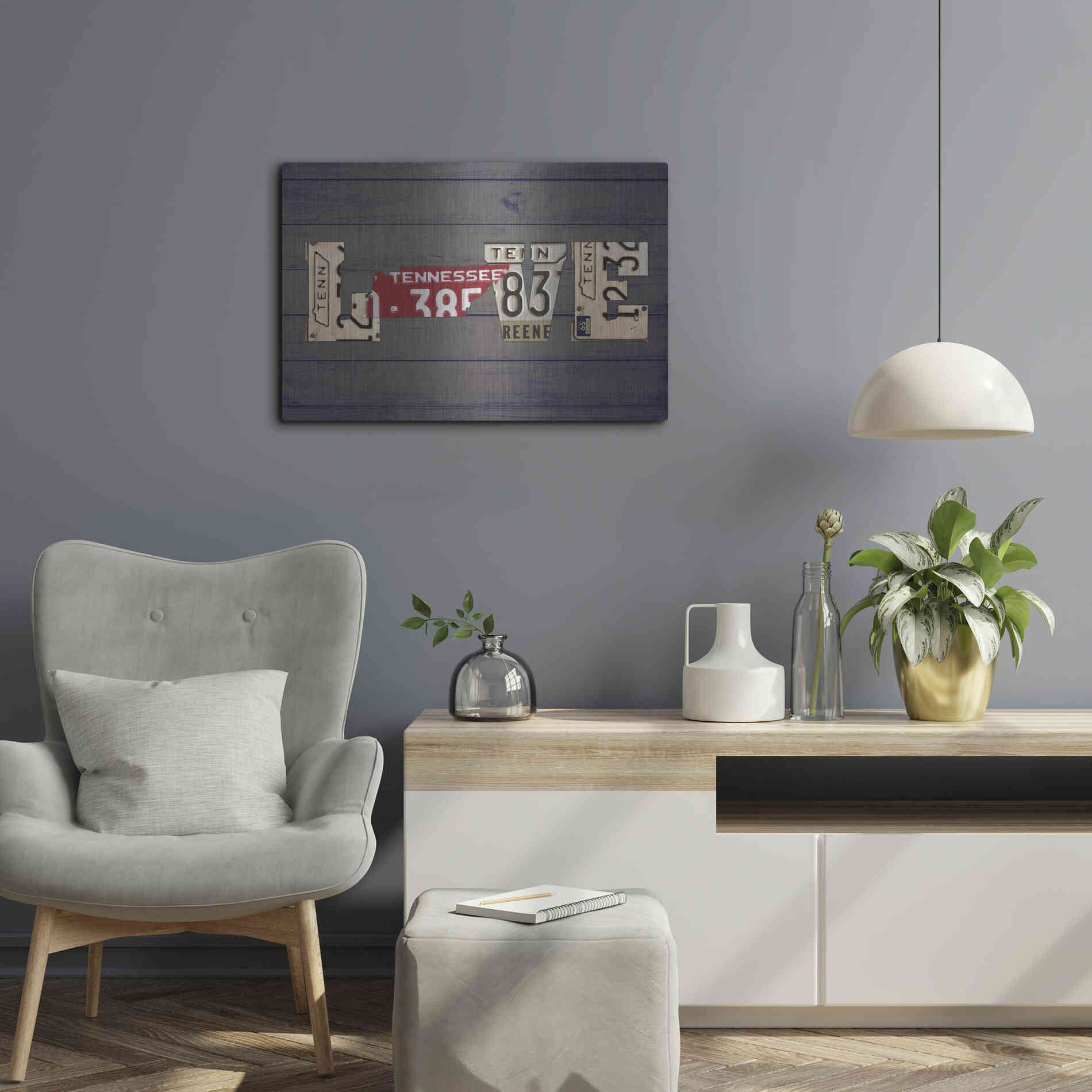 Luxe Metal Art 'TN State Love' by Design Turnpike, Metal Wall Art,24x16