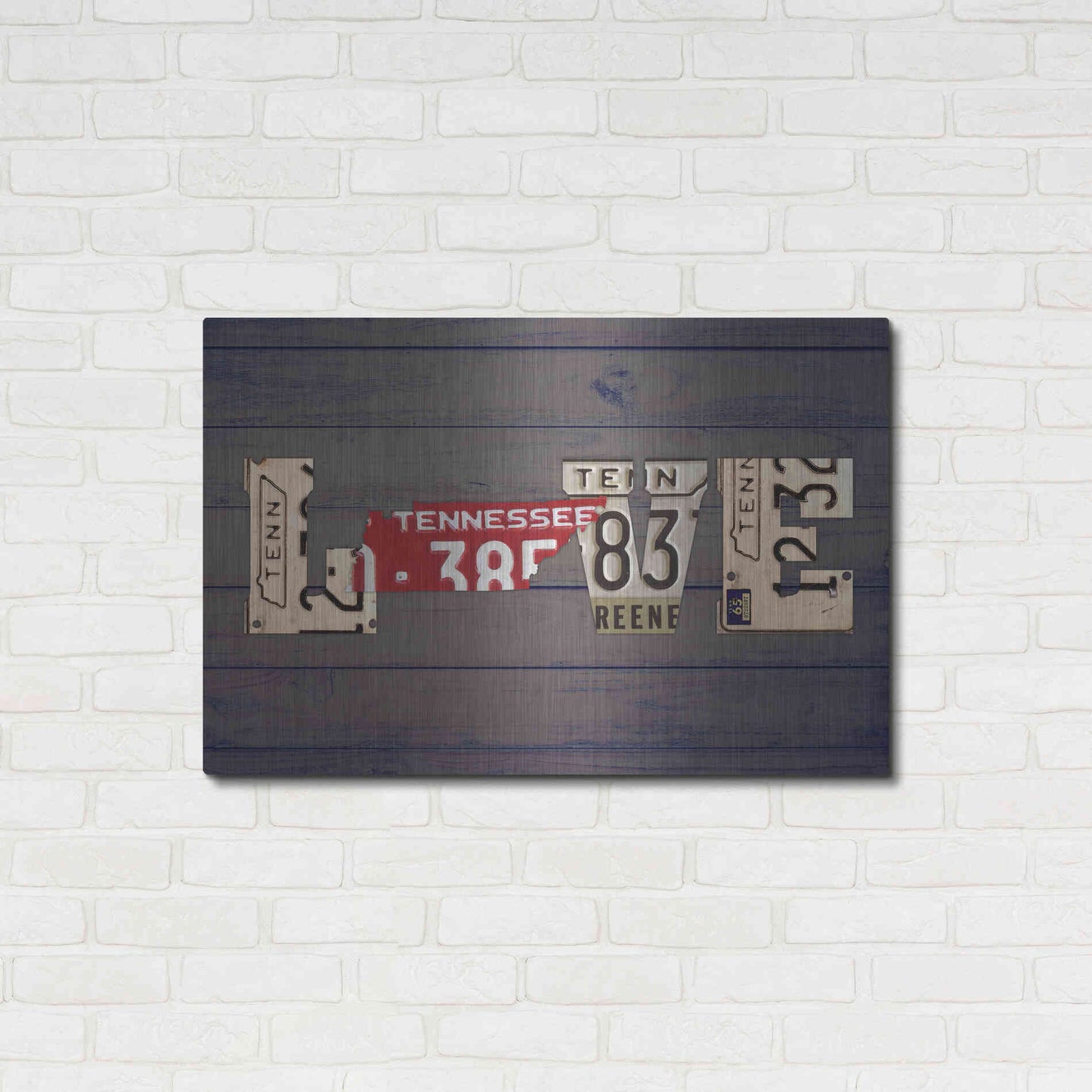 Luxe Metal Art 'TN State Love' by Design Turnpike, Metal Wall Art,36x24