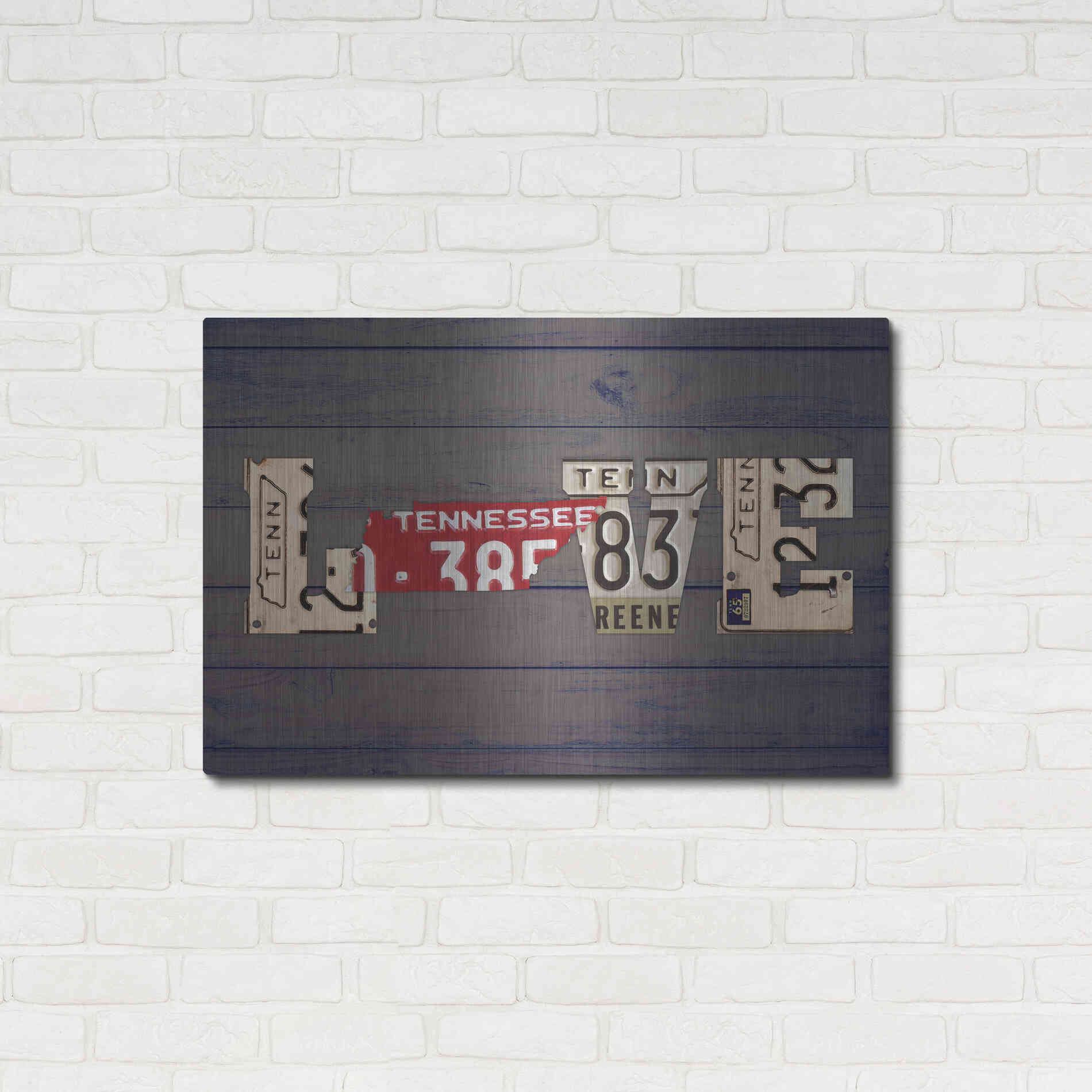 Luxe Metal Art 'TN State Love' by Design Turnpike, Metal Wall Art,36x24