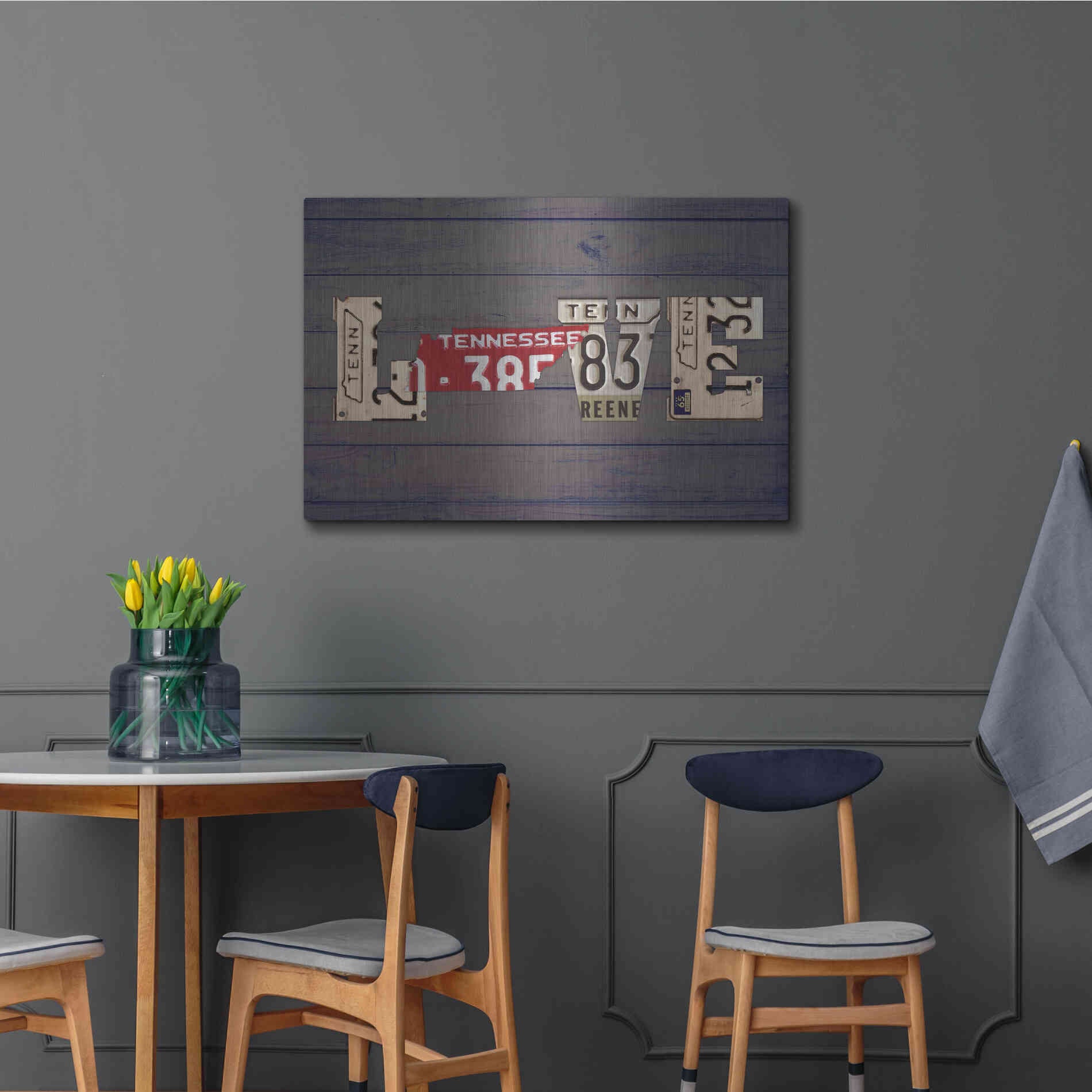 Luxe Metal Art 'TN State Love' by Design Turnpike, Metal Wall Art,36x24