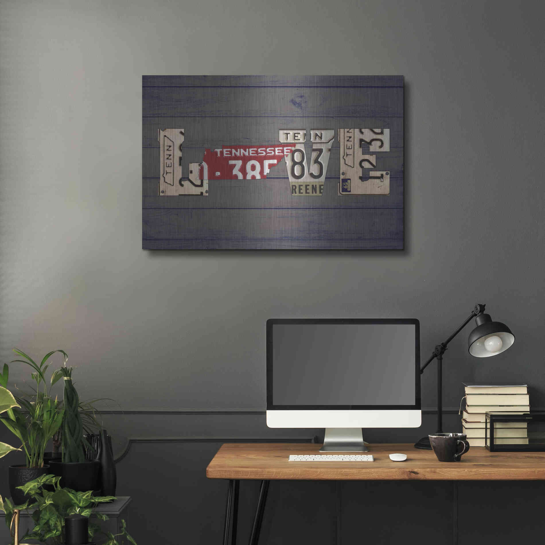 Luxe Metal Art 'TN State Love' by Design Turnpike, Metal Wall Art,36x24