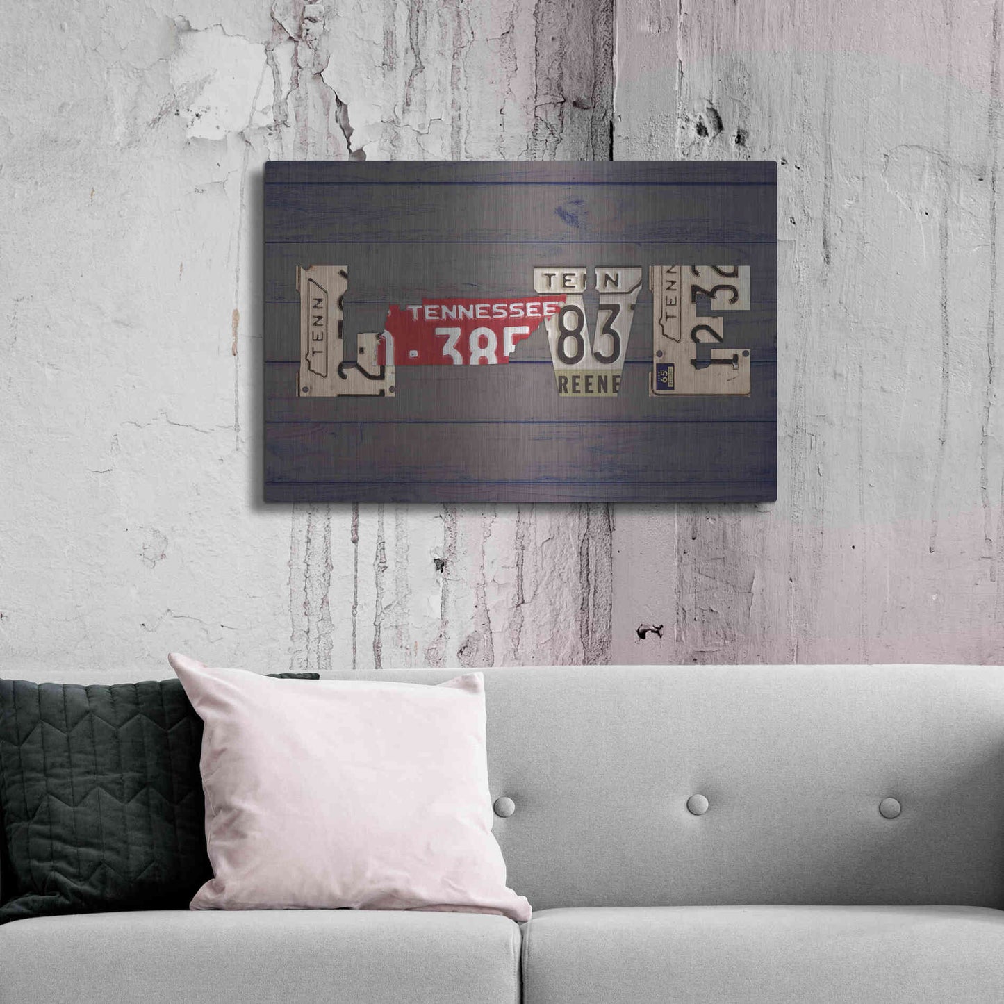Luxe Metal Art 'TN State Love' by Design Turnpike, Metal Wall Art,36x24