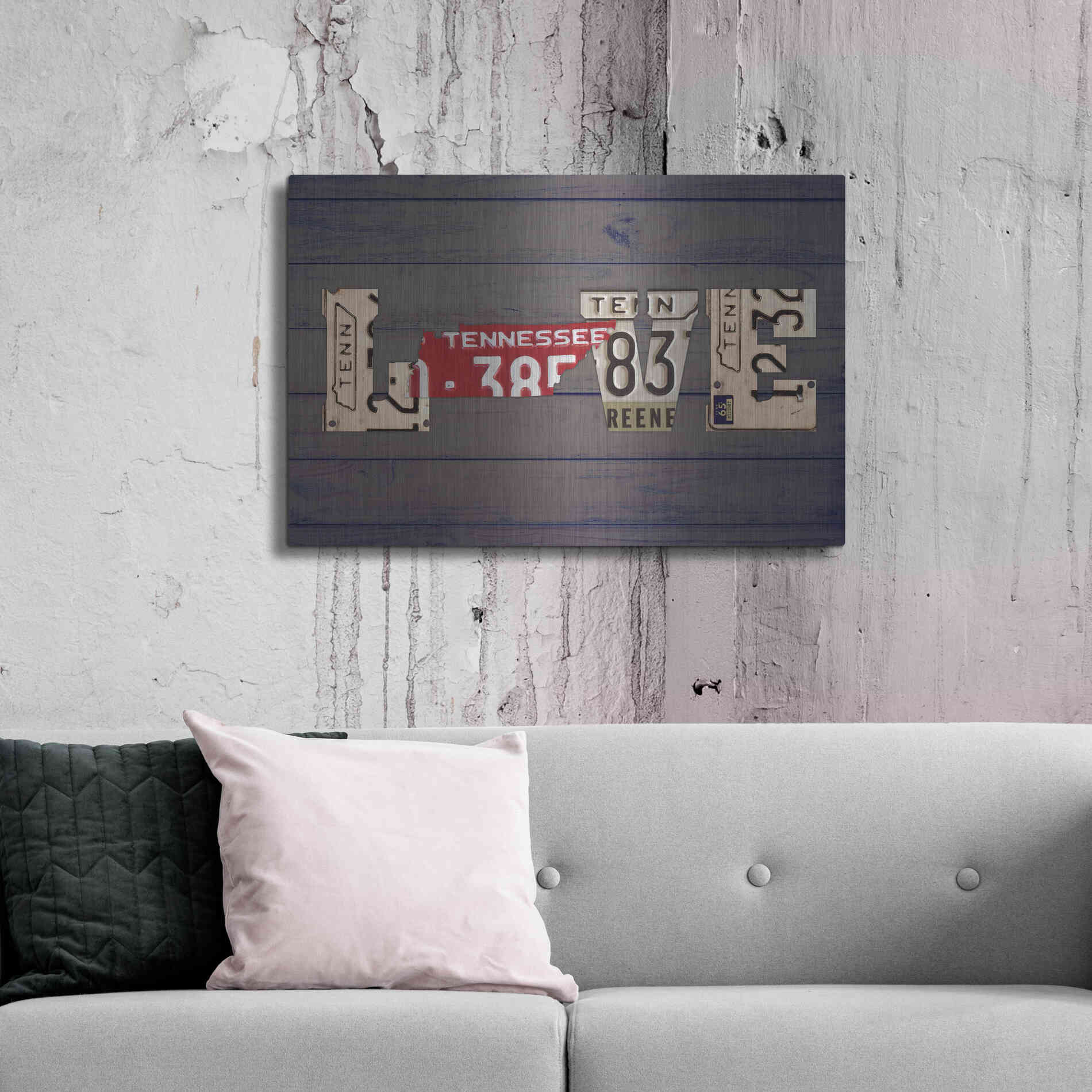 Luxe Metal Art 'TN State Love' by Design Turnpike, Metal Wall Art,36x24