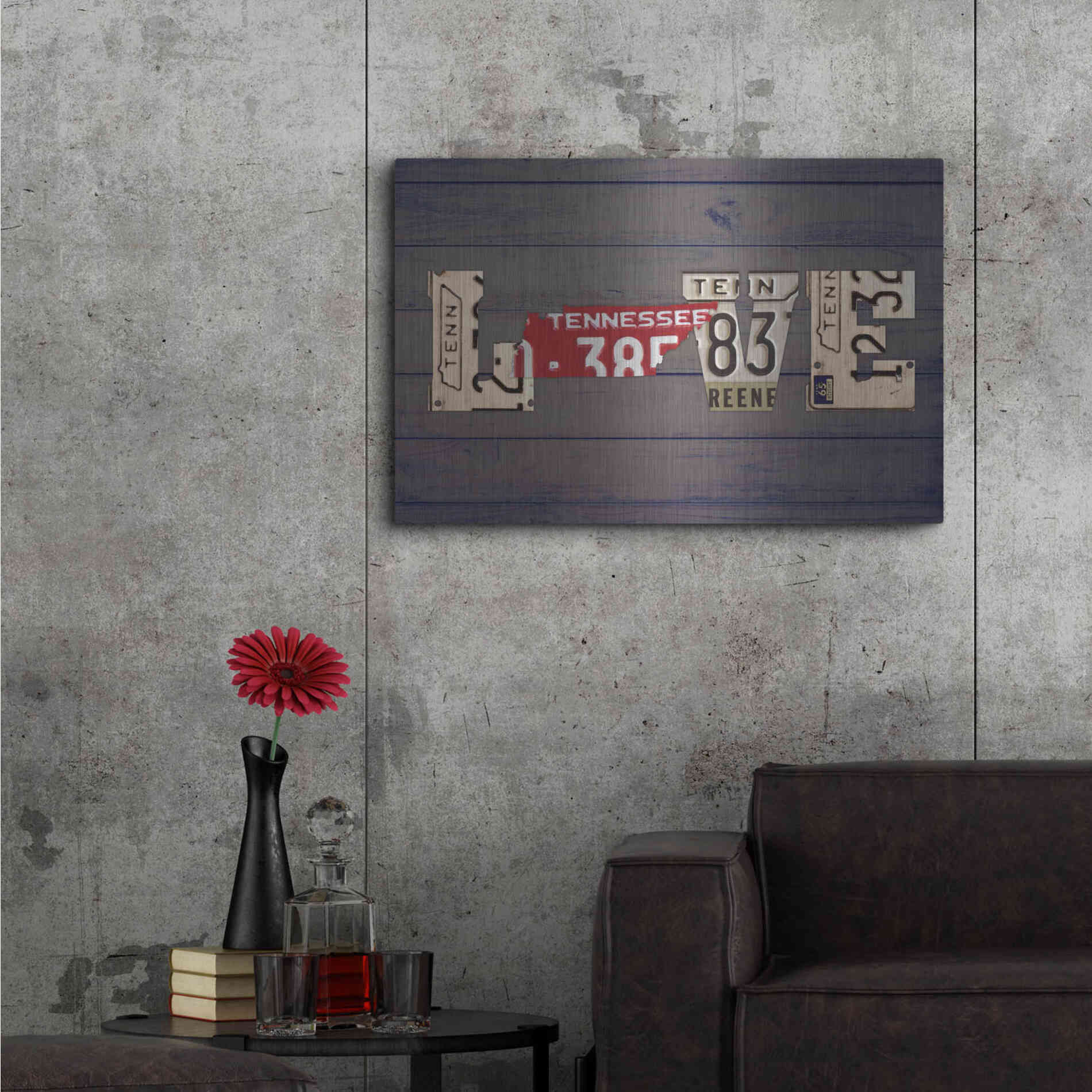 Luxe Metal Art 'TN State Love' by Design Turnpike, Metal Wall Art,36x24