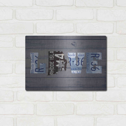 Luxe Metal Art 'RI State Love' by Design Turnpike, Metal Wall Art,16x12