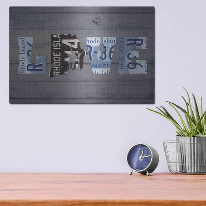 Luxe Metal Art 'RI State Love' by Design Turnpike, Metal Wall Art,16x12
