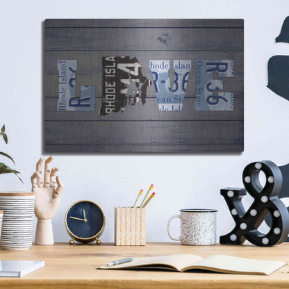 Luxe Metal Art 'RI State Love' by Design Turnpike, Metal Wall Art,16x12