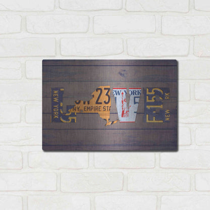Luxe Metal Art 'NY State Love' by Design Turnpike, Metal Wall Art,16x12