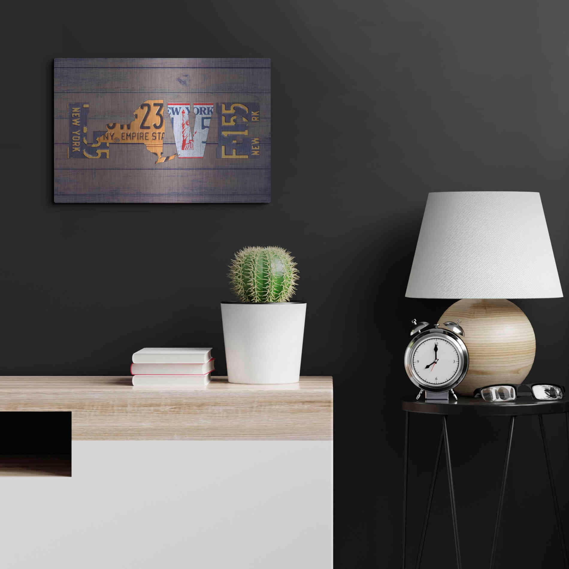 Luxe Metal Art 'NY State Love' by Design Turnpike, Metal Wall Art,24x16
