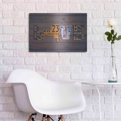 Luxe Metal Art 'NY State Love' by Design Turnpike, Metal Wall Art,24x16