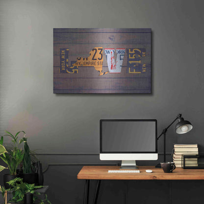 Luxe Metal Art 'NY State Love' by Design Turnpike, Metal Wall Art,36x24