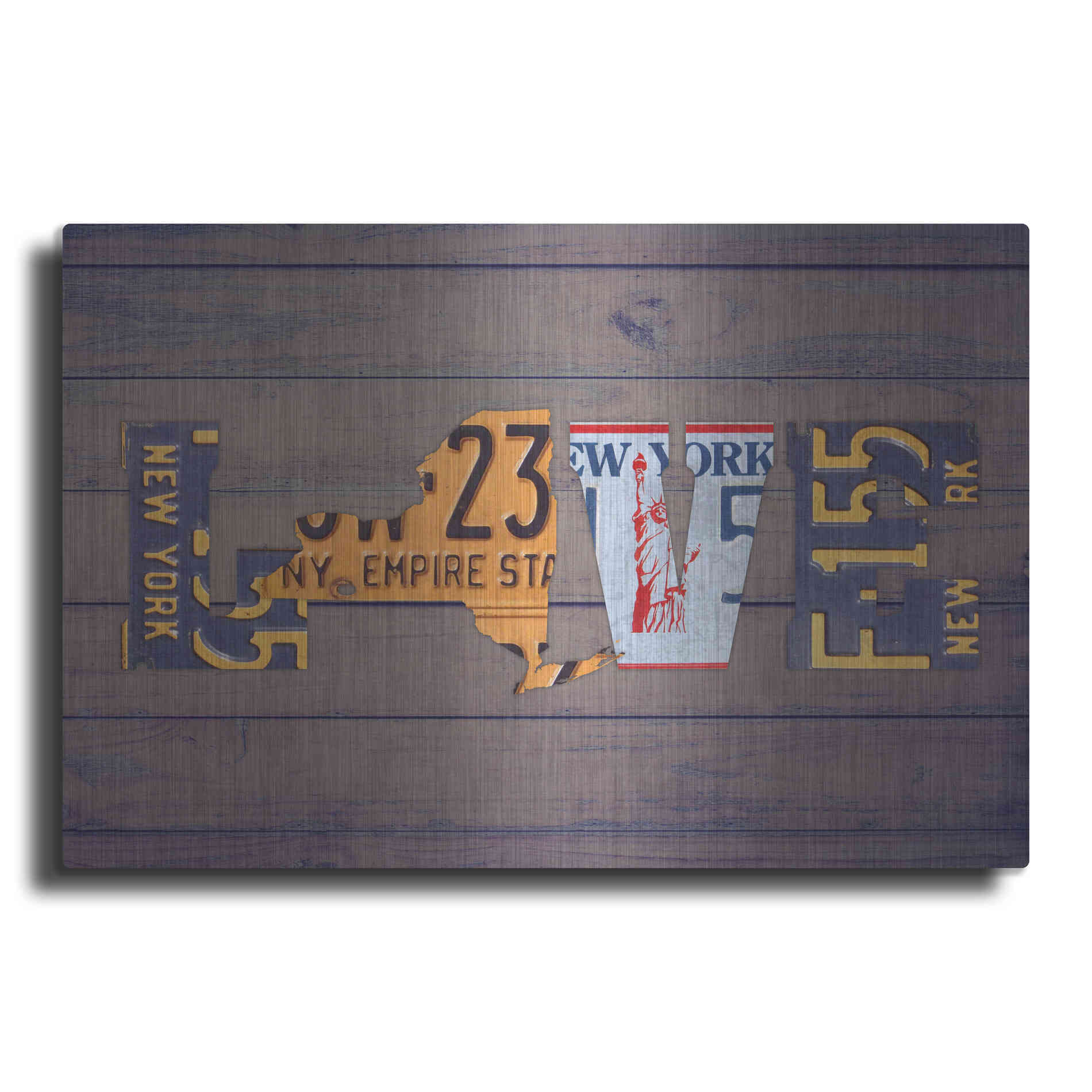 Luxe Metal Art 'NY State Love' by Design Turnpike, Metal Wall Art