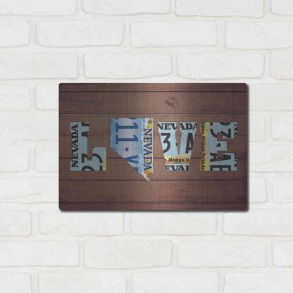 Luxe Metal Art 'NV State Love' by Design Turnpike, Metal Wall Art,16x12