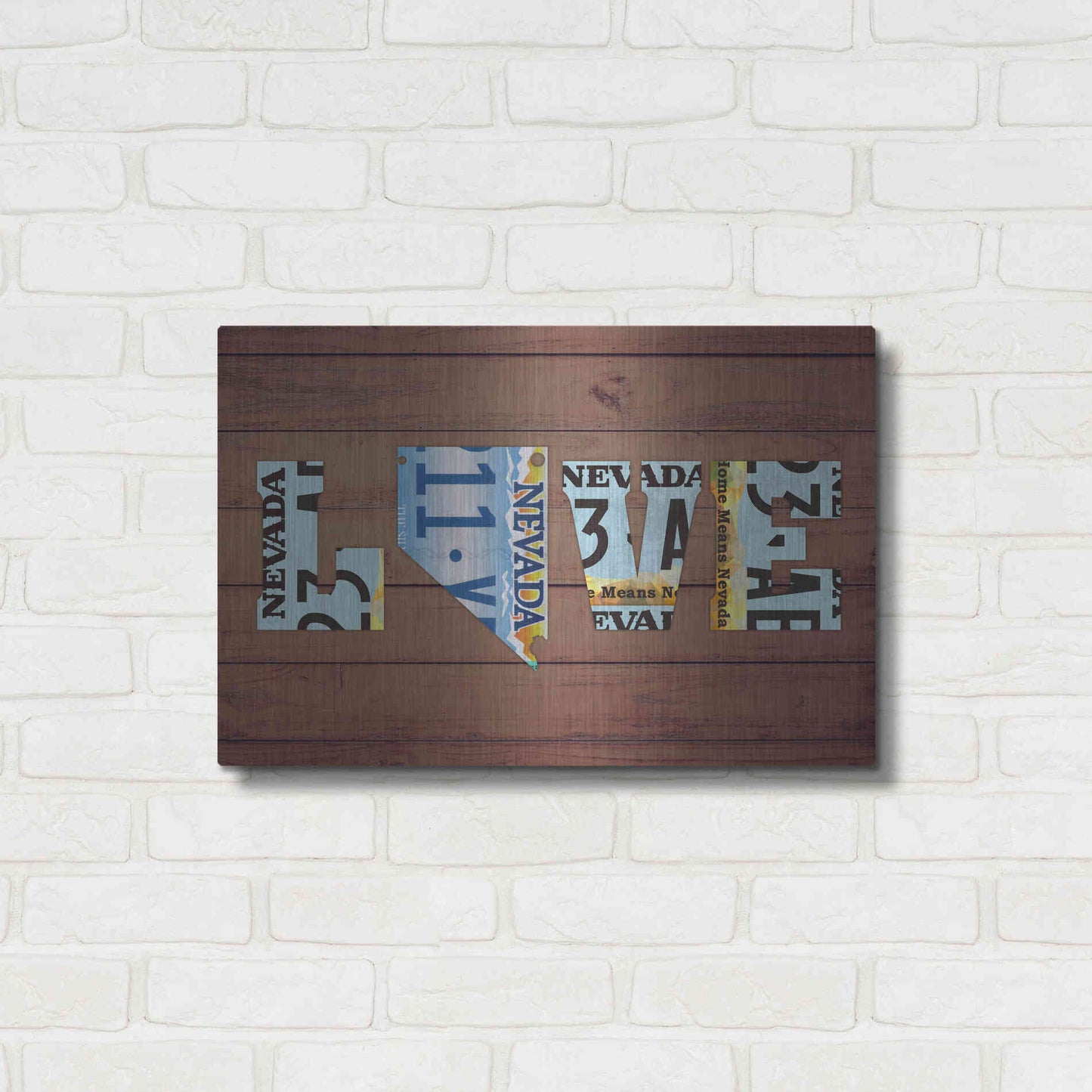 Luxe Metal Art 'NV State Love' by Design Turnpike, Metal Wall Art,24x16