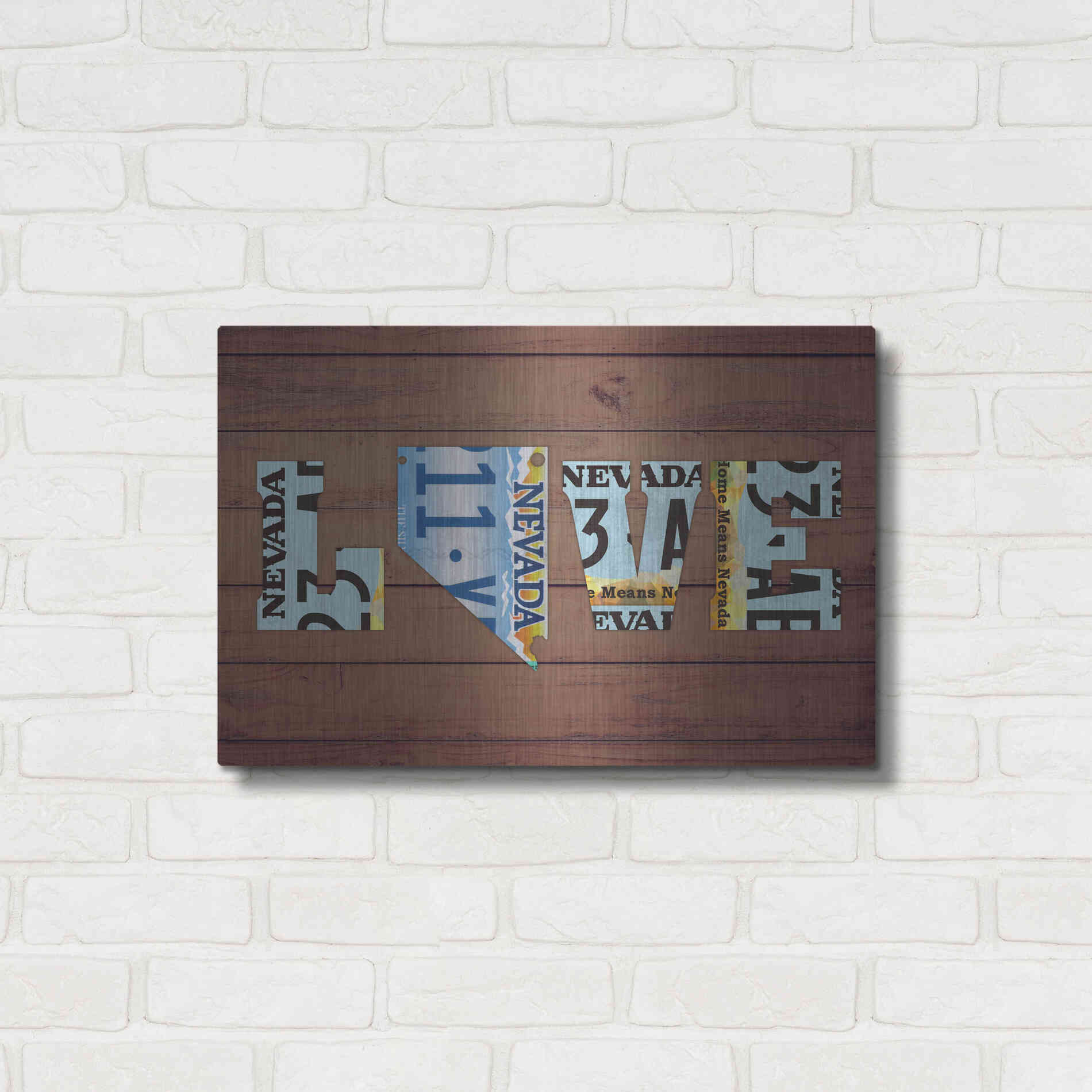 Luxe Metal Art 'NV State Love' by Design Turnpike, Metal Wall Art,24x16