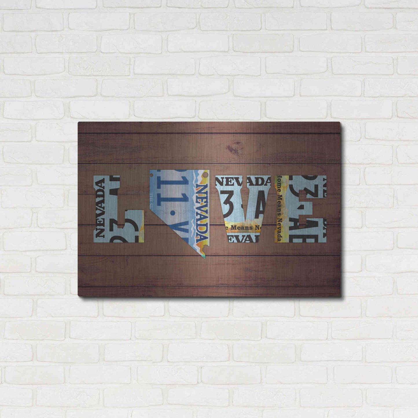 Luxe Metal Art 'NV State Love' by Design Turnpike, Metal Wall Art,36x24