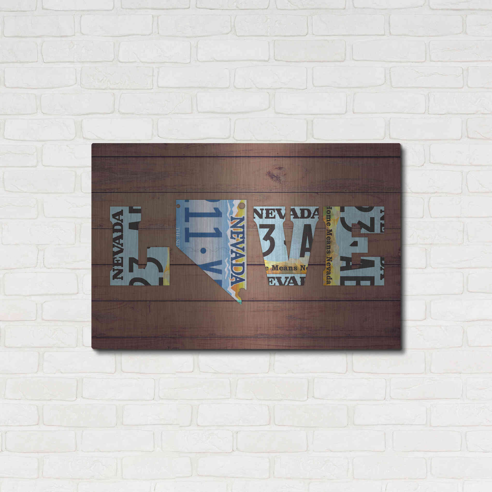 Luxe Metal Art 'NV State Love' by Design Turnpike, Metal Wall Art,36x24