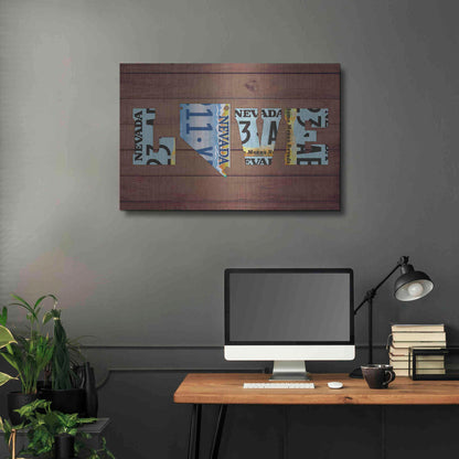 Luxe Metal Art 'NV State Love' by Design Turnpike, Metal Wall Art,36x24