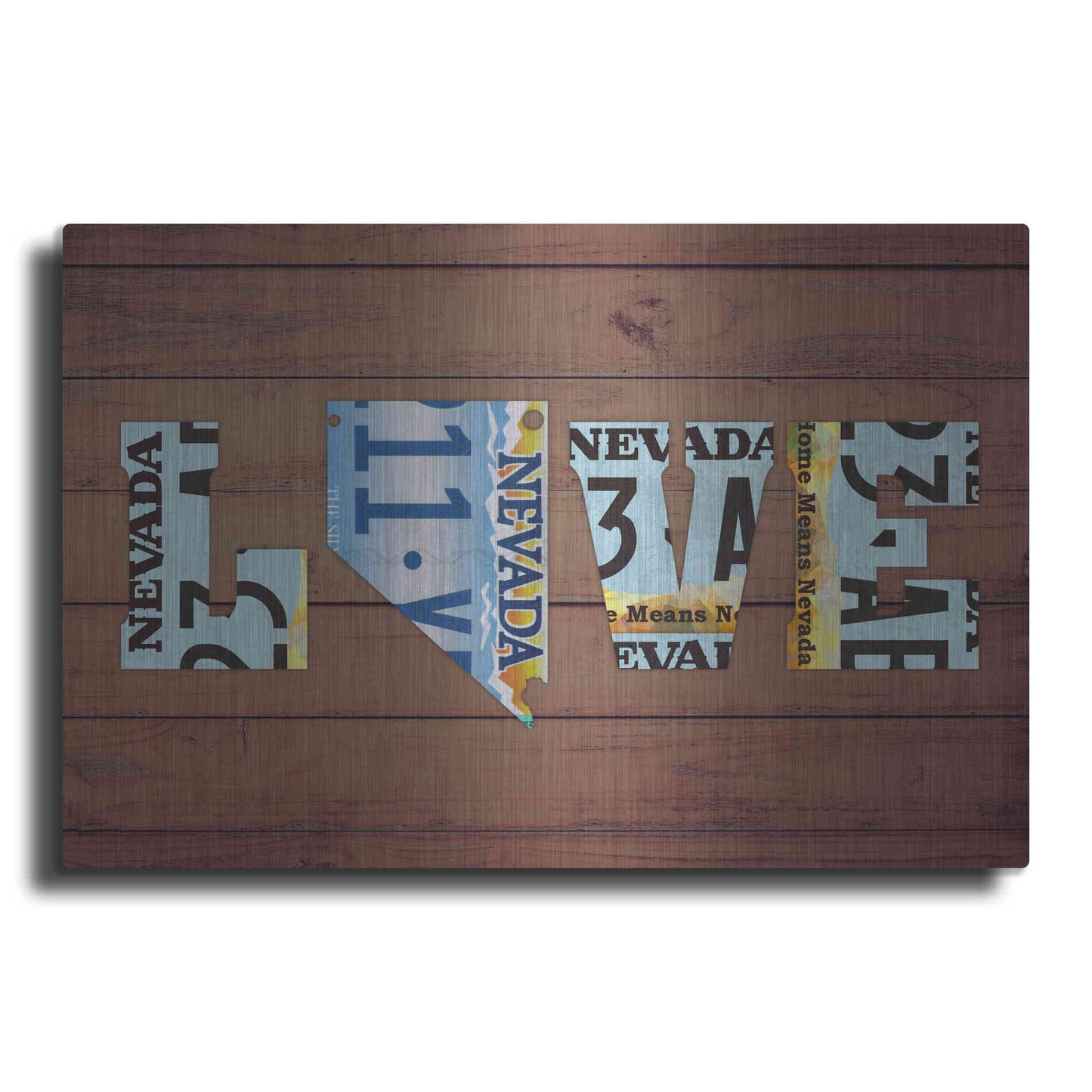 Luxe Metal Art 'NV State Love' by Design Turnpike, Metal Wall Art
