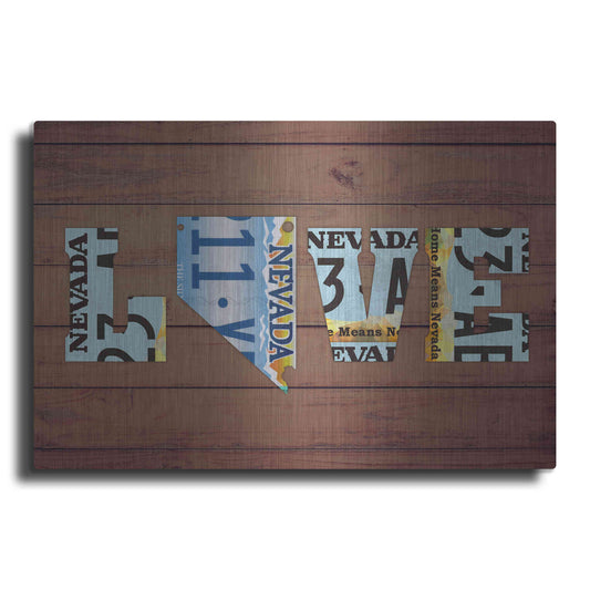 Luxe Metal Art 'NV State Love' by Design Turnpike, Metal Wall Art