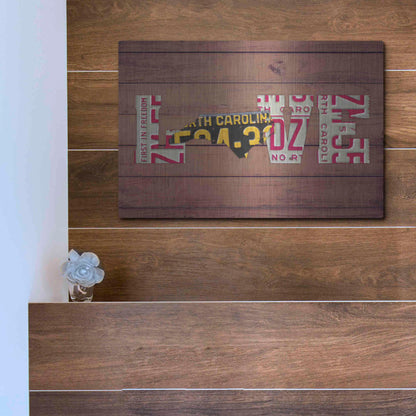 Luxe Metal Art 'NC State Love' by Design Turnpike, Metal Wall Art,16x12