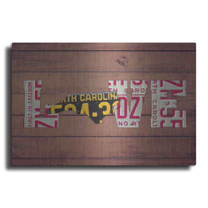 Luxe Metal Art 'NC State Love' by Design Turnpike, Metal Wall Art