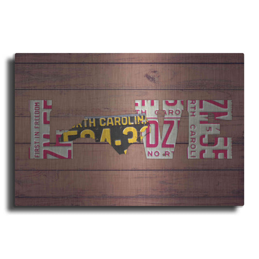 Luxe Metal Art 'NC State Love' by Design Turnpike, Metal Wall Art