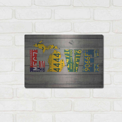 Luxe Metal Art 'MICH State Love' by Design Turnpike, Metal Wall Art,16x12
