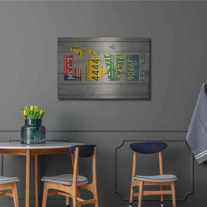 Luxe Metal Art 'MICH State Love' by Design Turnpike, Metal Wall Art,36x24