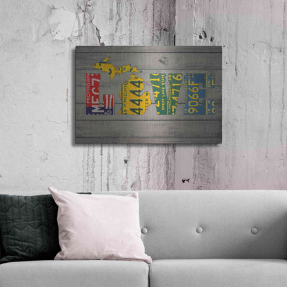 Luxe Metal Art 'MICH State Love' by Design Turnpike, Metal Wall Art,36x24