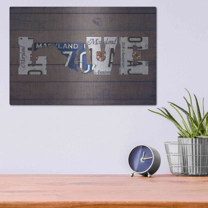 Luxe Metal Art 'MD State Love' by Design Turnpike, Metal Wall Art,16x12
