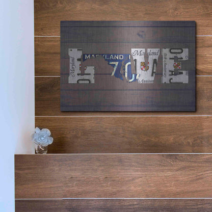 Luxe Metal Art 'MD State Love' by Design Turnpike, Metal Wall Art,16x12