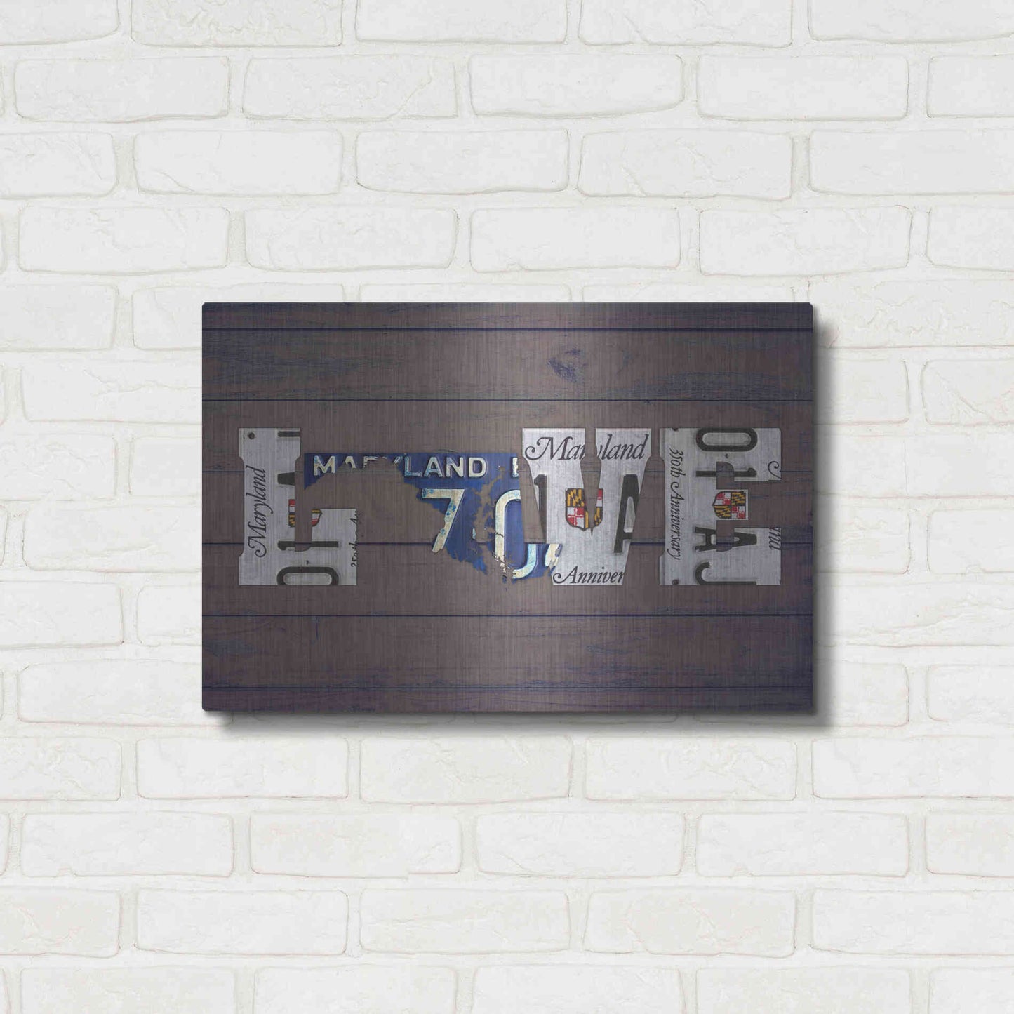 Luxe Metal Art 'MD State Love' by Design Turnpike, Metal Wall Art,24x16