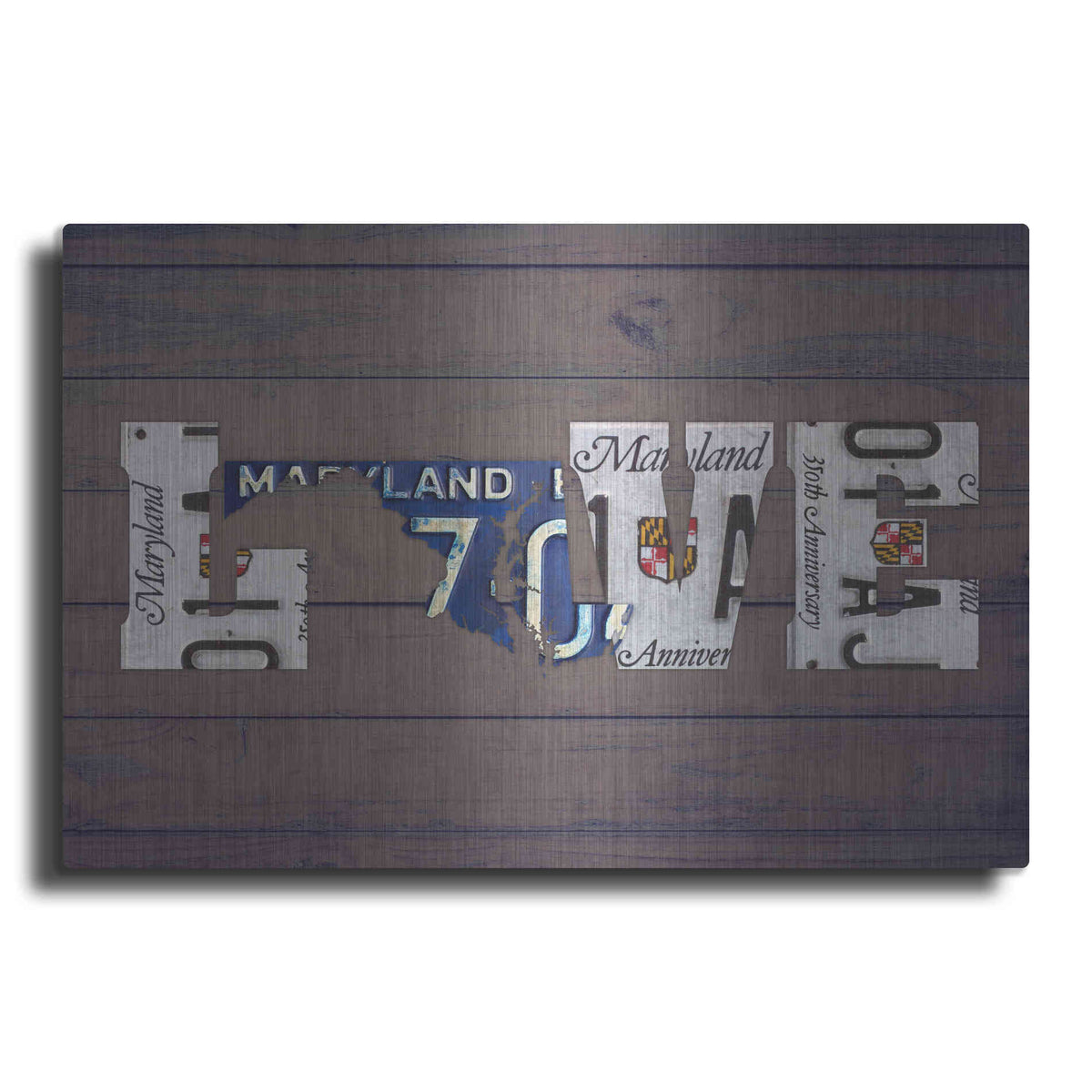 Luxe Metal Art 'MD State Love' by Design Turnpike, Metal Wall Art