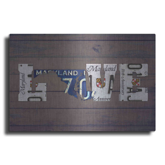 Luxe Metal Art 'MD State Love' by Design Turnpike, Metal Wall Art