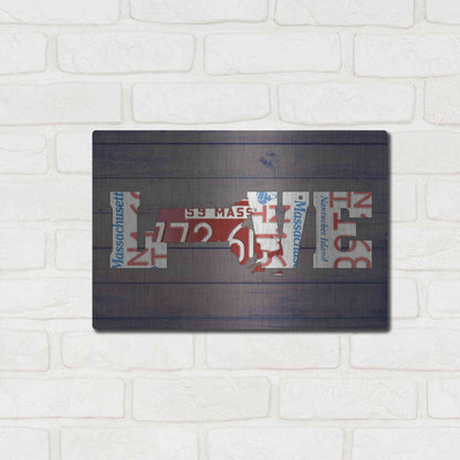 Luxe Metal Art 'MA State Love' by Design Turnpike, Metal Wall Art,16x12