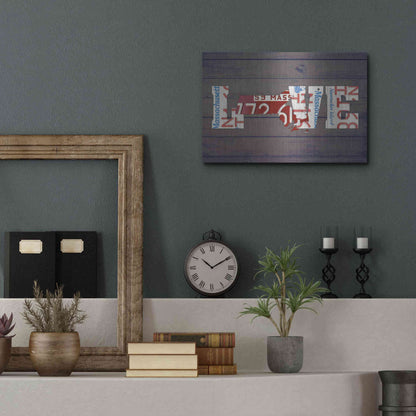 Luxe Metal Art 'MA State Love' by Design Turnpike, Metal Wall Art,16x12