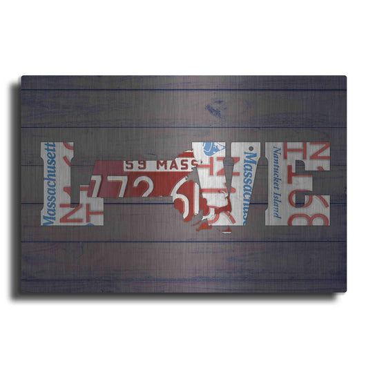 Luxe Metal Art 'MA State Love' by Design Turnpike, Metal Wall Art