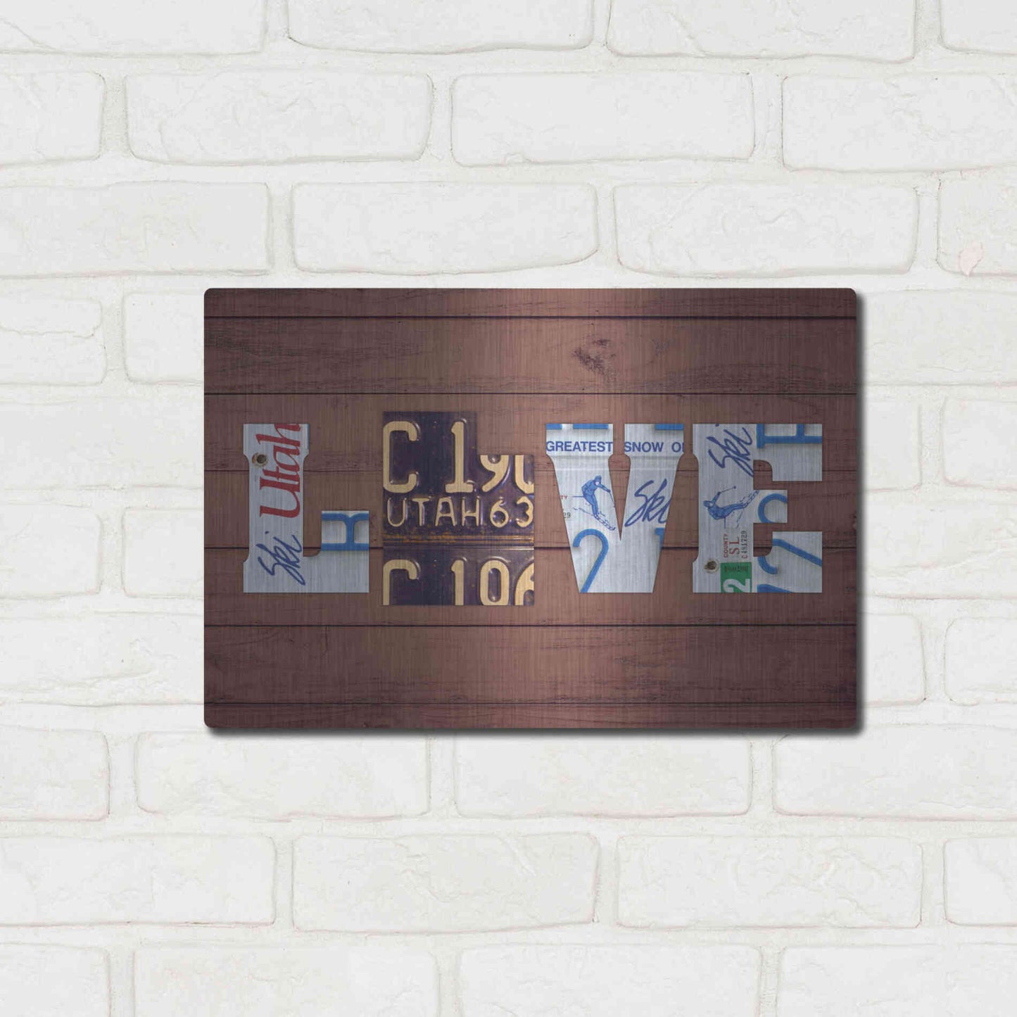 Luxe Metal Art 'UT State Love' by Design Turnpike, Metal Wall Art,16x12