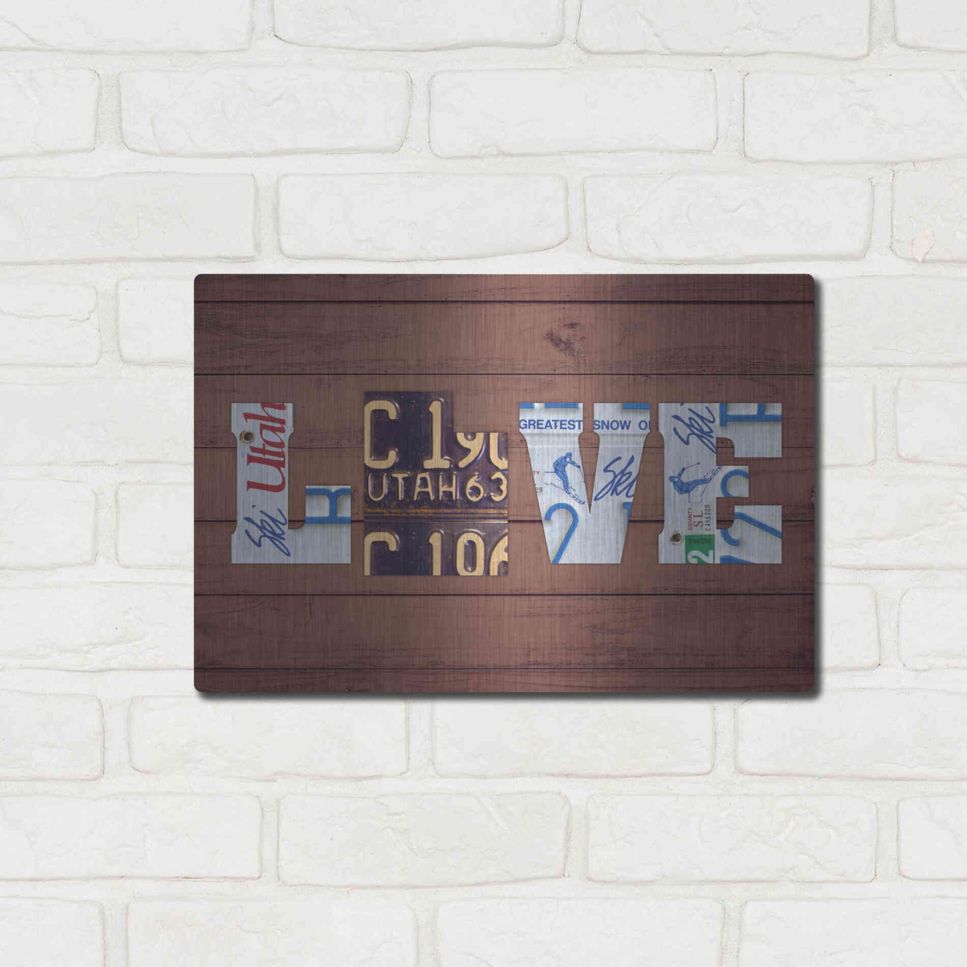 Luxe Metal Art 'UT State Love' by Design Turnpike, Metal Wall Art,16x12