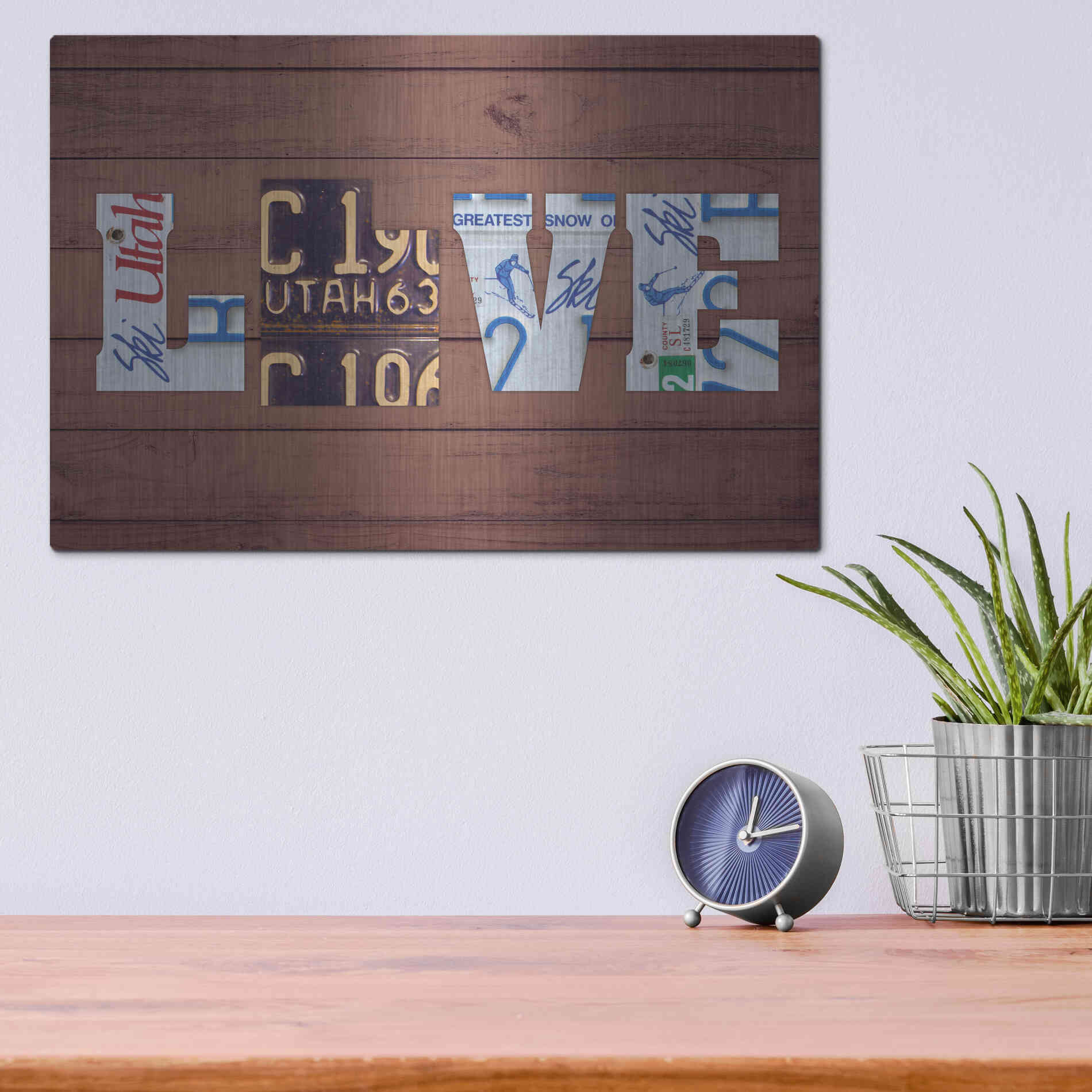 Luxe Metal Art 'UT State Love' by Design Turnpike, Metal Wall Art,16x12